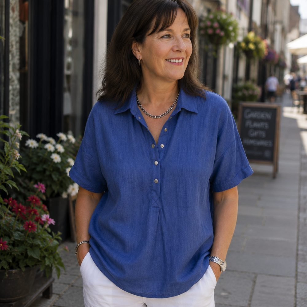 Collared Button Blouse