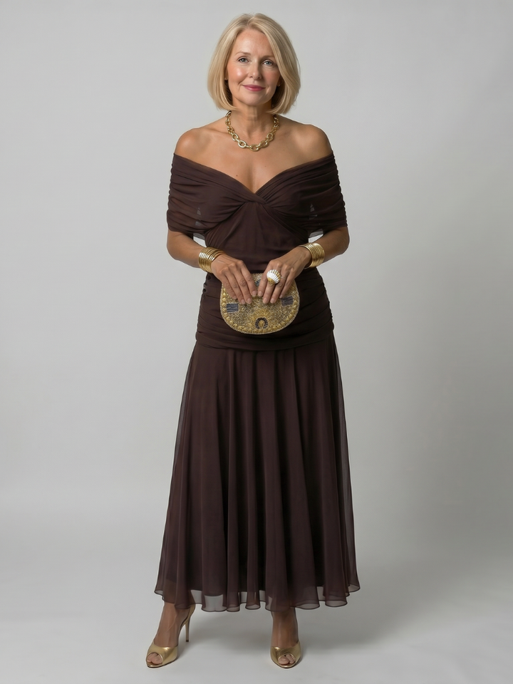 Elegant Off-Shoulder Maxi Dress