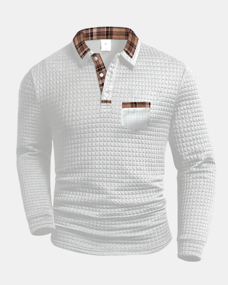 Waffle Knit Longsleeve Polo