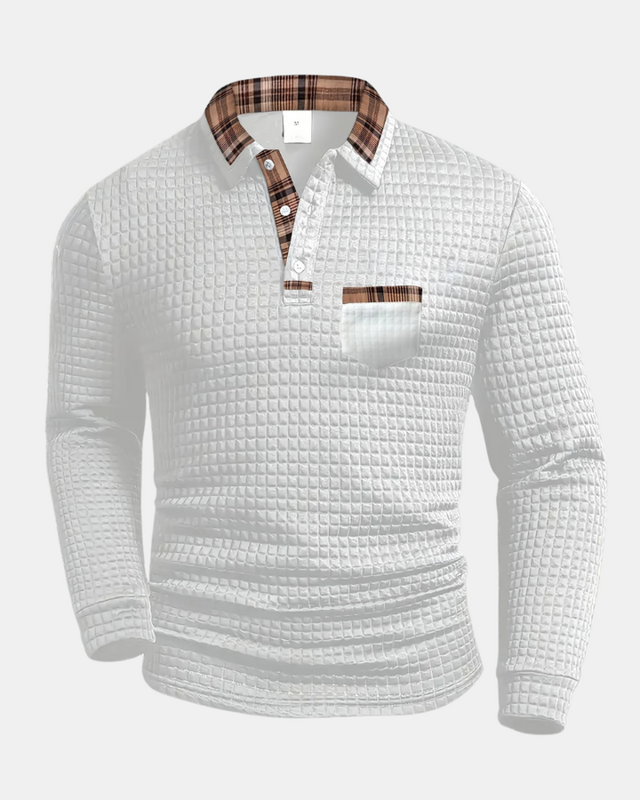 Waffle Knit Longsleeve Polo