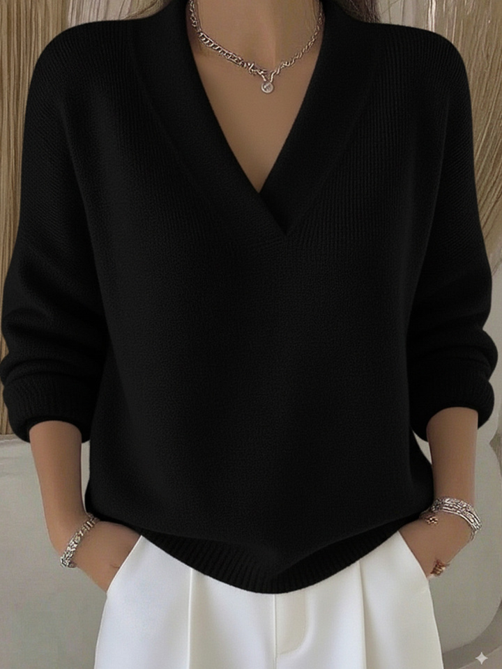 Soft Cross V-Neck Jumper