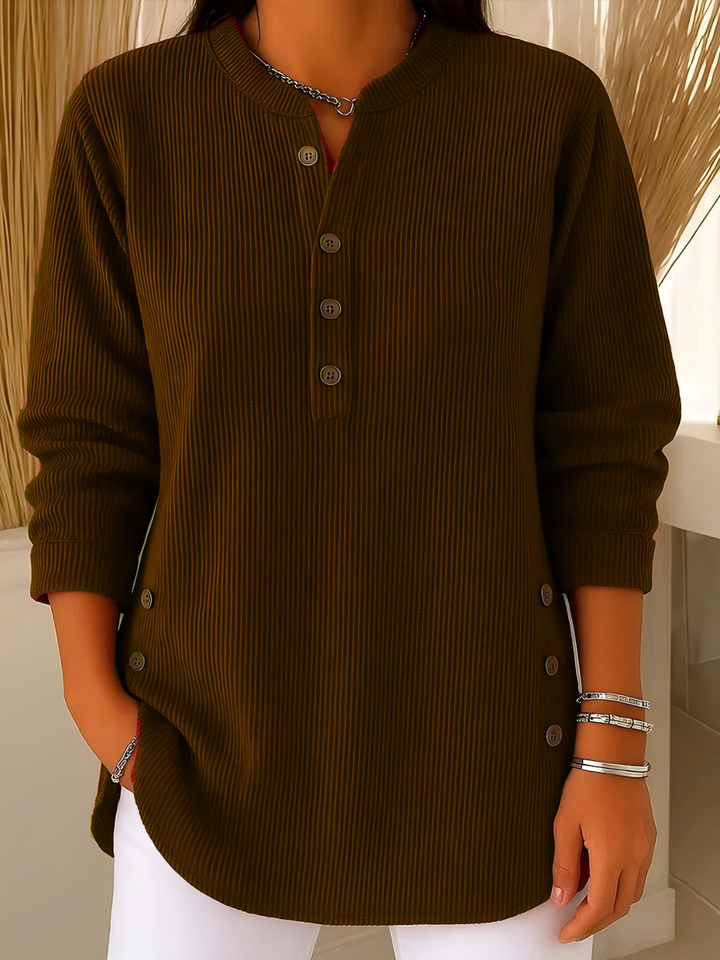 Soft Ribbed Button Jumper
