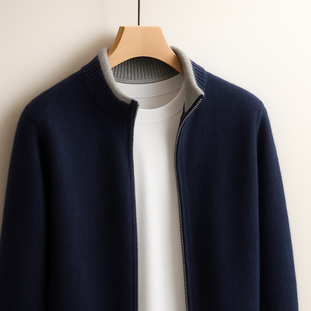 Cashmere Zip Cardigan