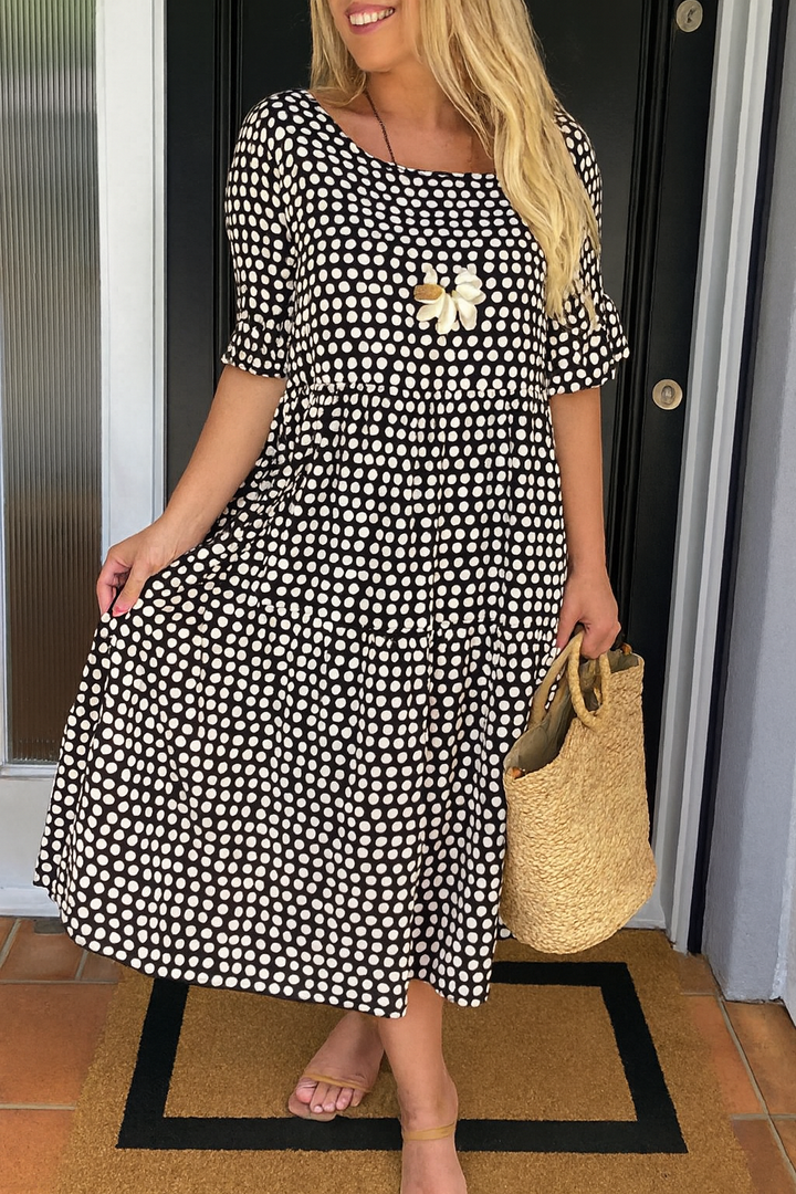 Short-Sleeve Midi Dress