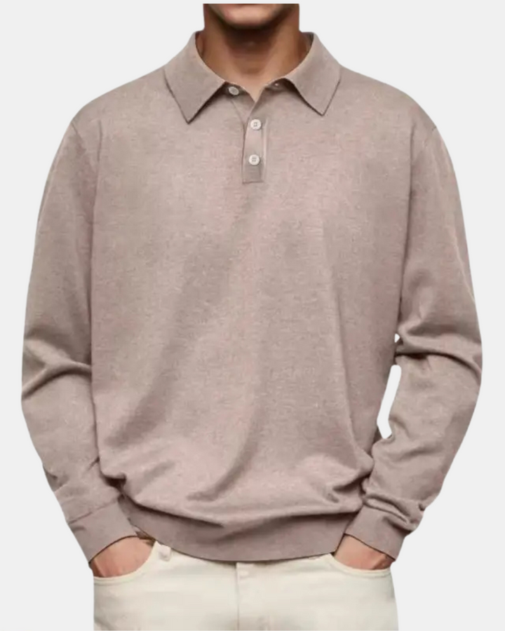 Luxury Long-Sleeve Polo