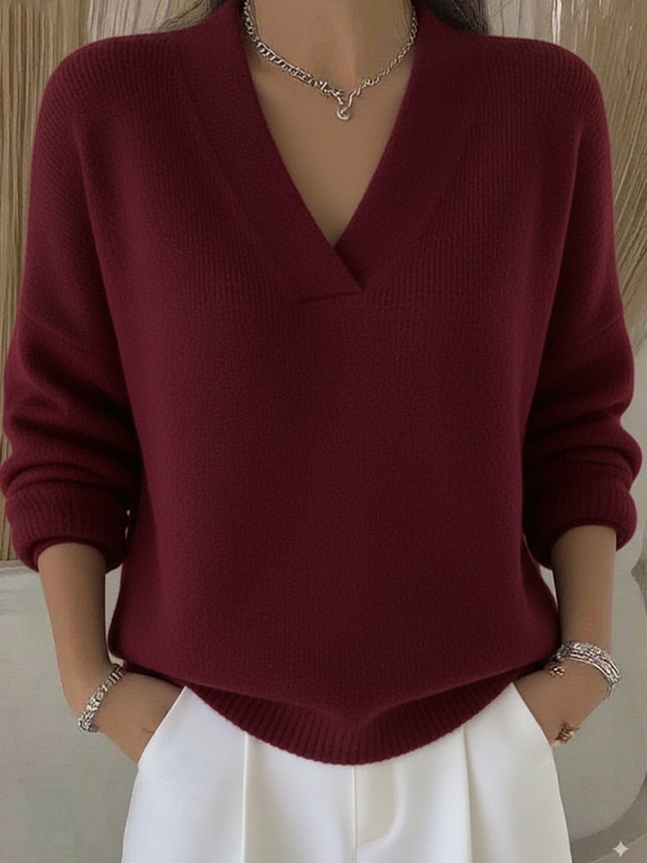Soft Cross V-Neck Jumper