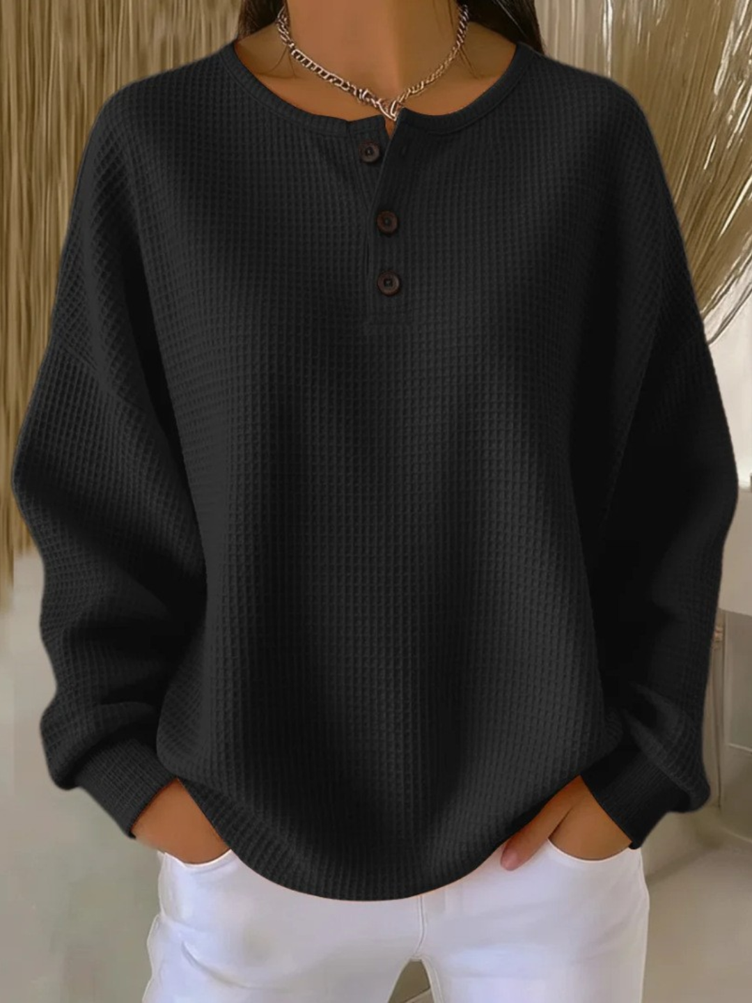 Soft Textured Button Jumper