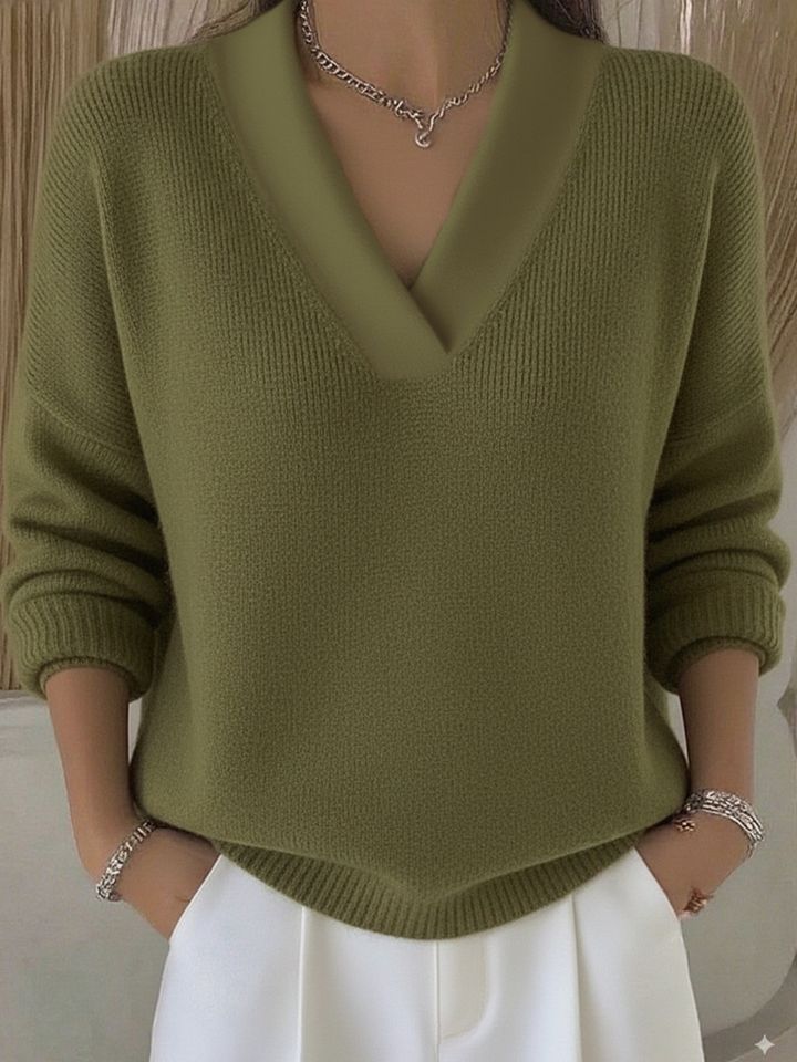 Soft Cross V-Neck Jumper