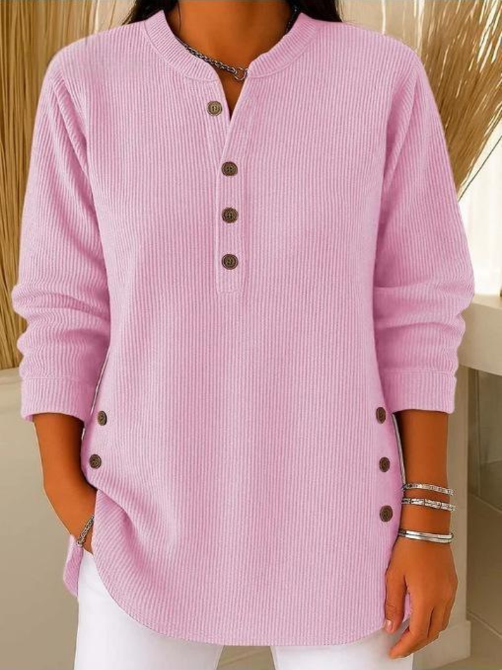 Soft Ribbed Button Jumper