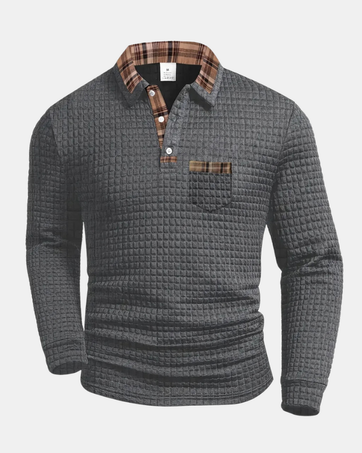 Waffle Knit Longsleeve Polo