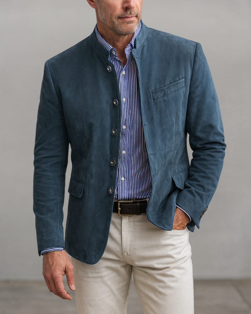 Suede Stand Collar Jacket