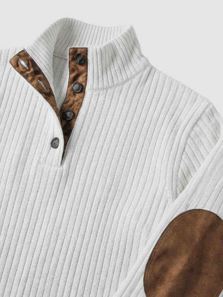 Refined High Collar Henley Sweater