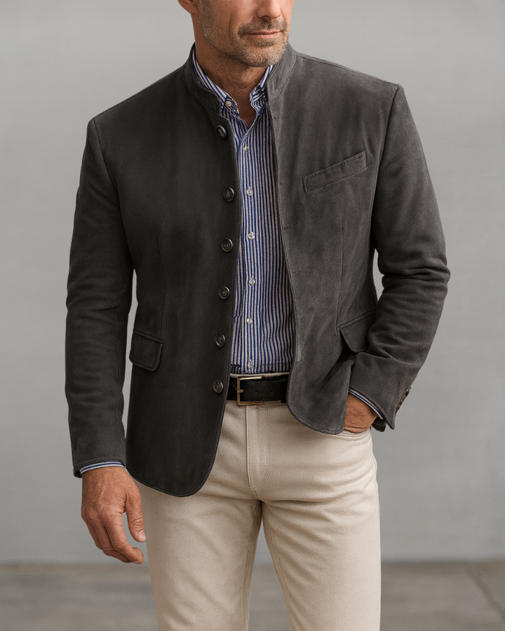 Suede Stand Collar Jacket