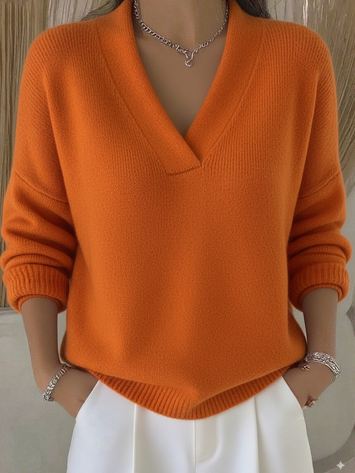 Soft Cross V-Neck Jumper