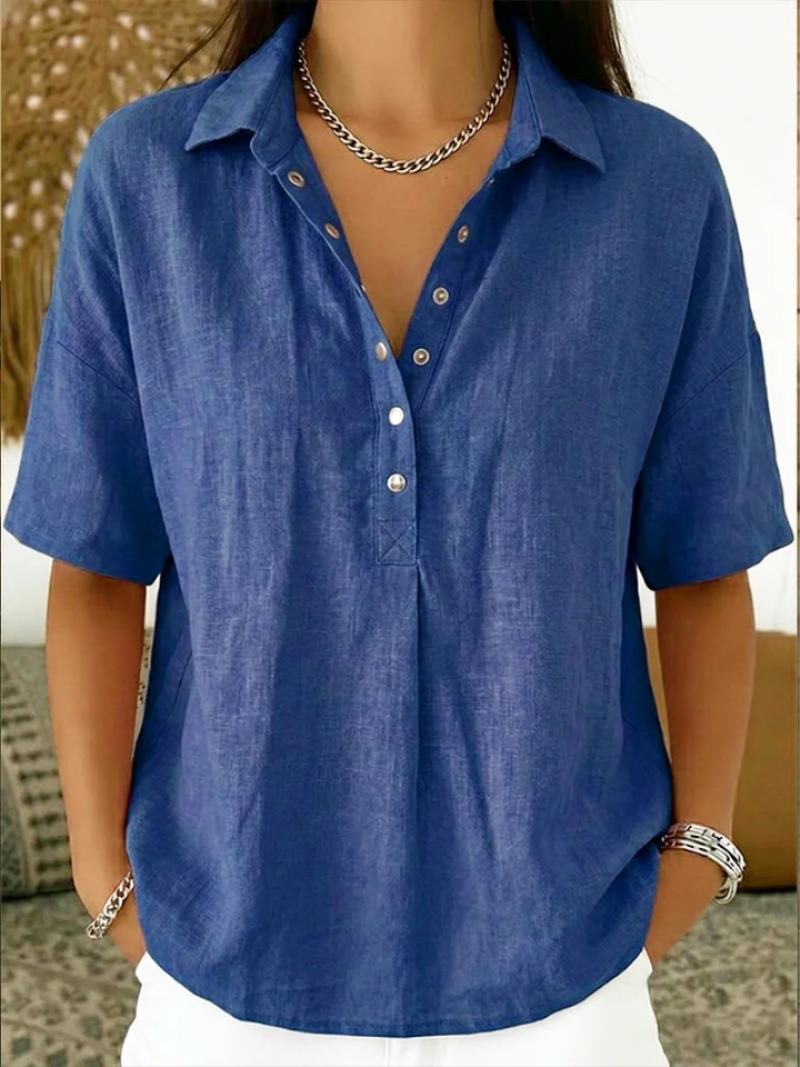 Collared Button Blouse
