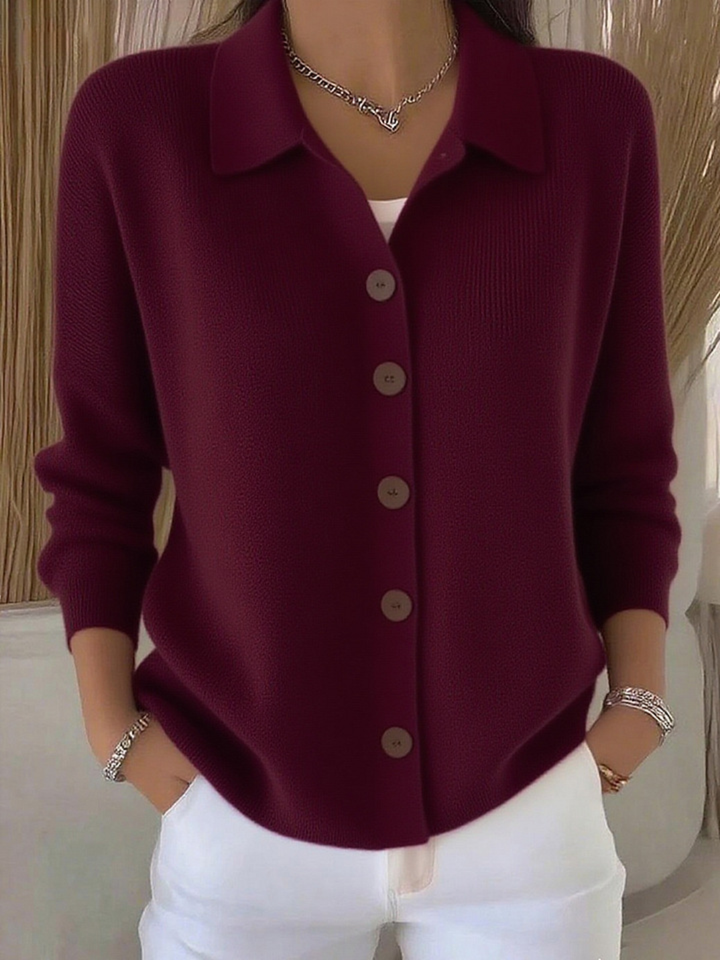 Soft Collar Button Jumper