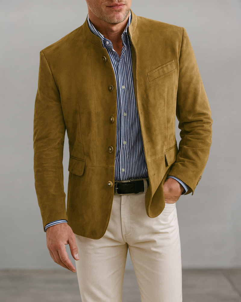 Suede Stand Collar Jacket