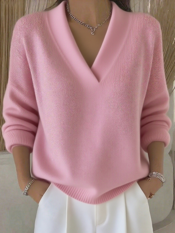 Soft Cross V-Neck Jumper