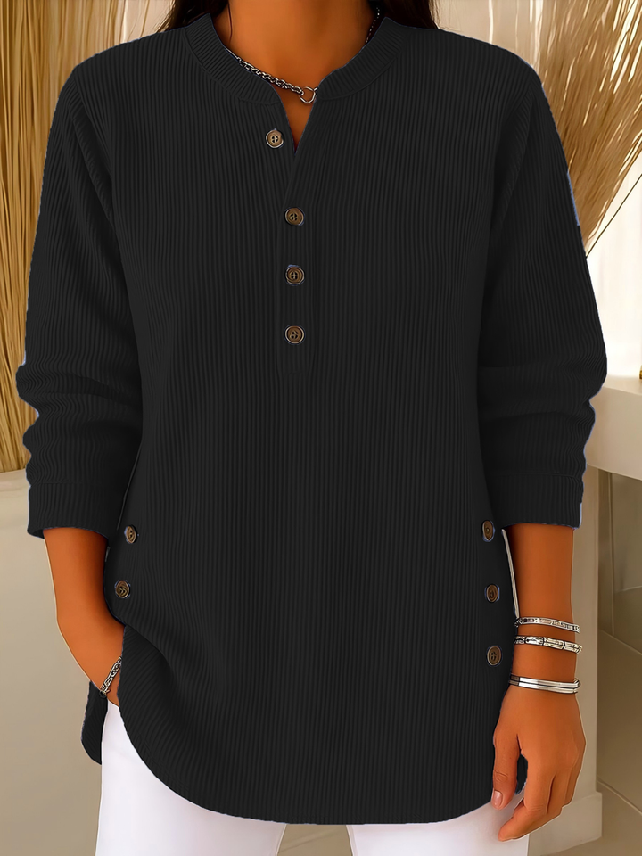 Soft Ribbed Button Jumper