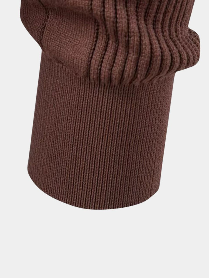 Vertical Ridge Knit Polo Shirt
