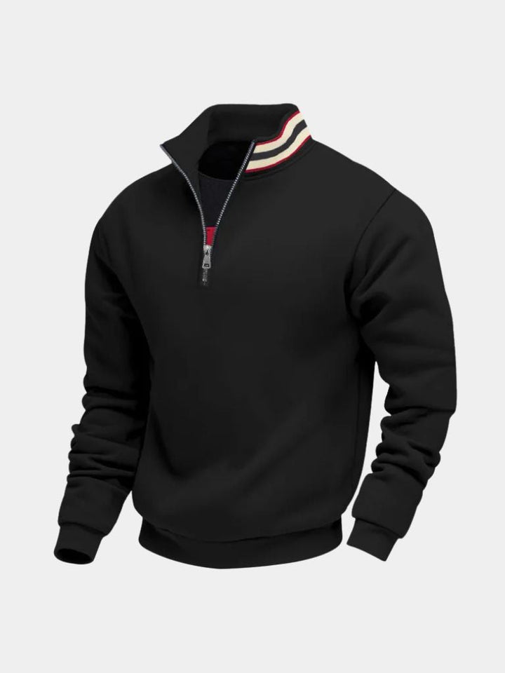 Regent Striped High Collar Pullover