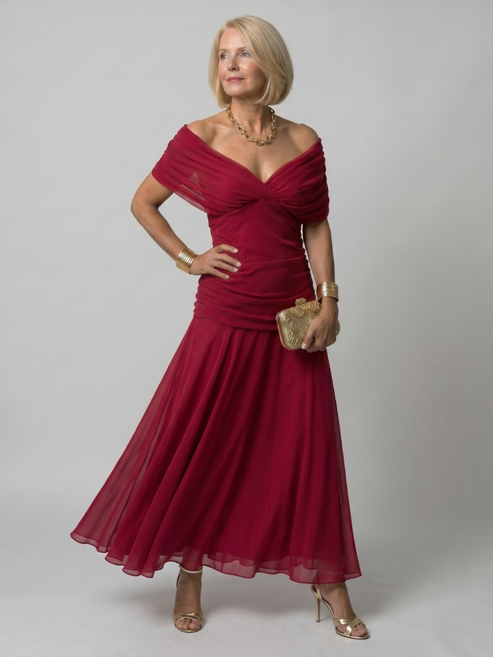 Elegant Off-Shoulder Maxi Dress