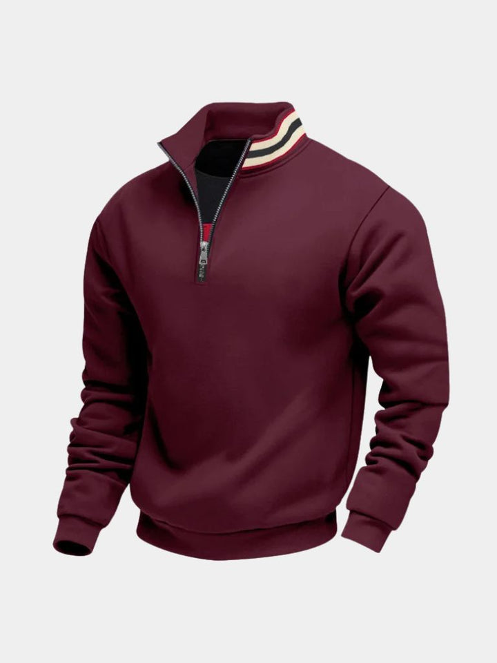 Regent Striped High Collar Pullover