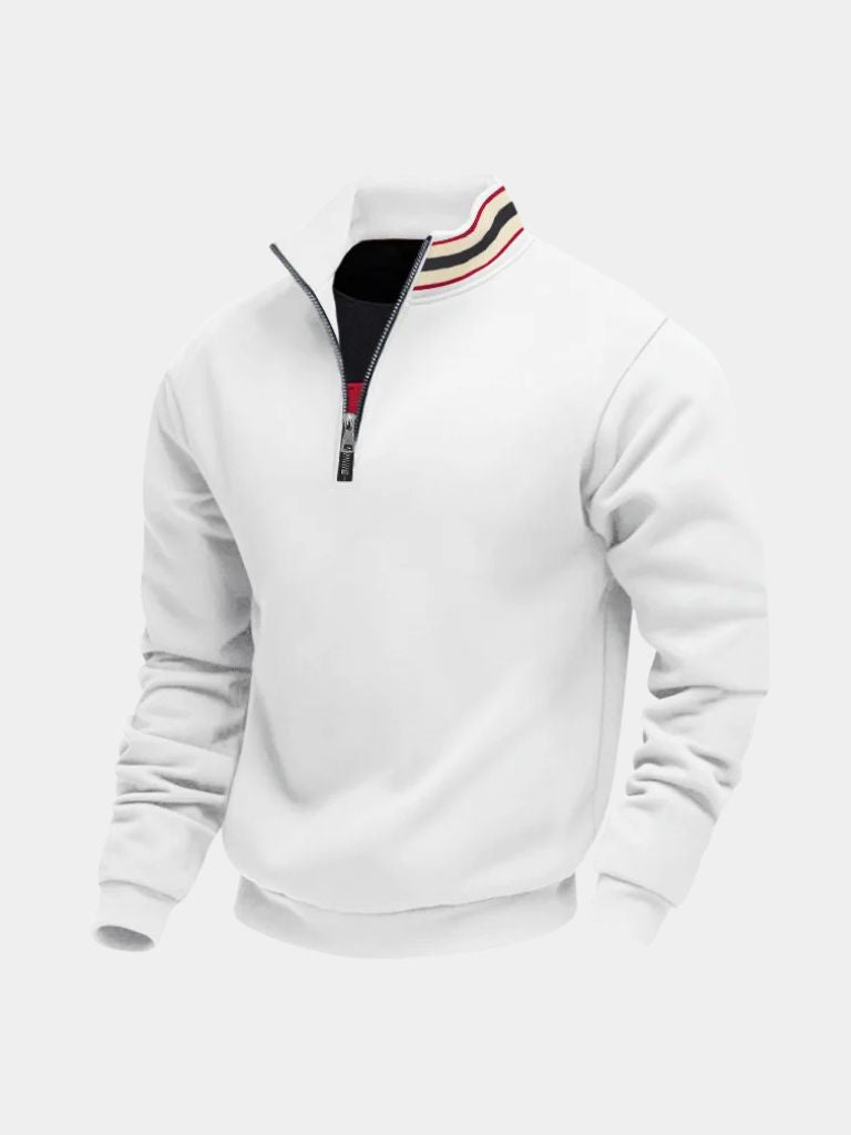Regent Striped High Collar Pullover
