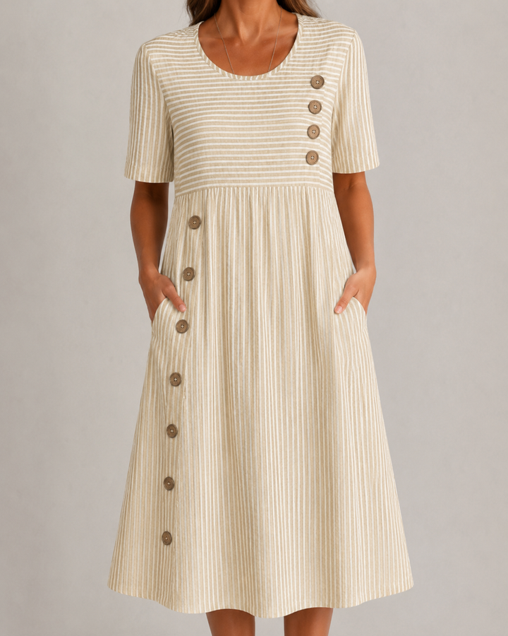 Flattering Striped Midi Dress