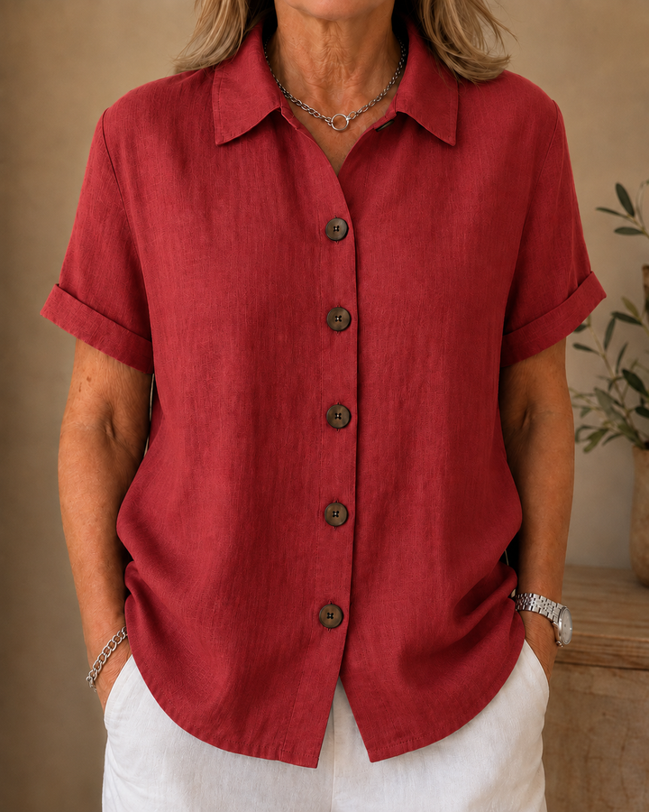 Elegant Button Front Blouse