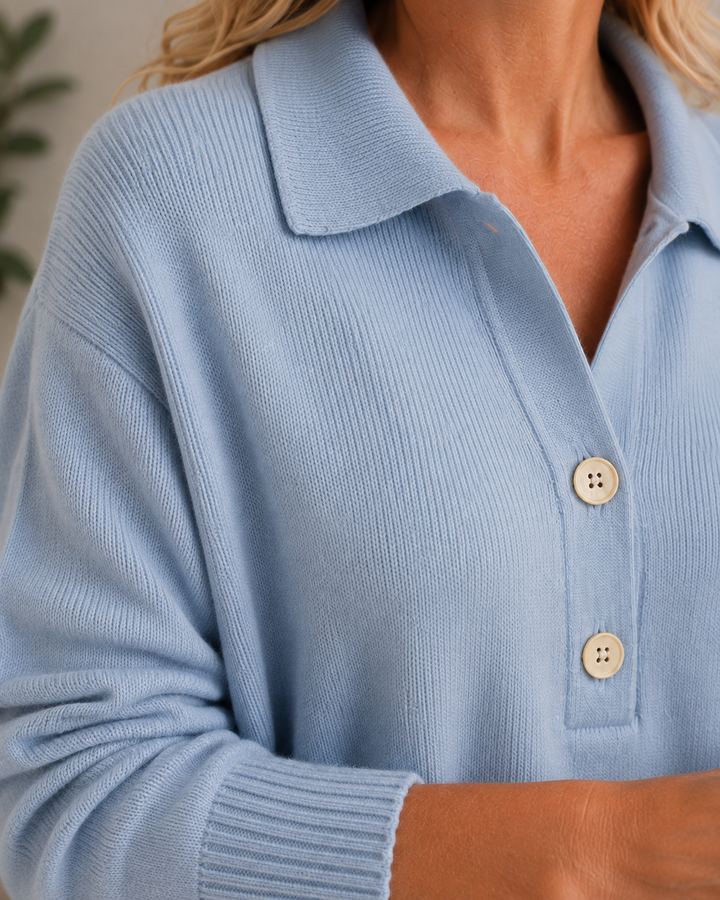 Soft Collared Button Jumper