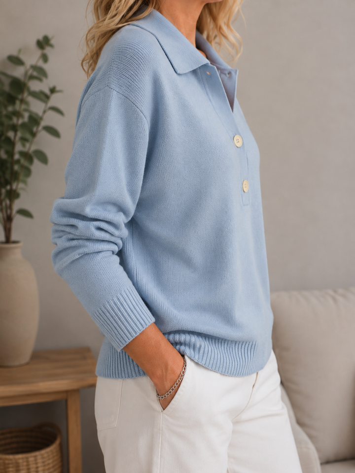 Soft Collared Button Jumper