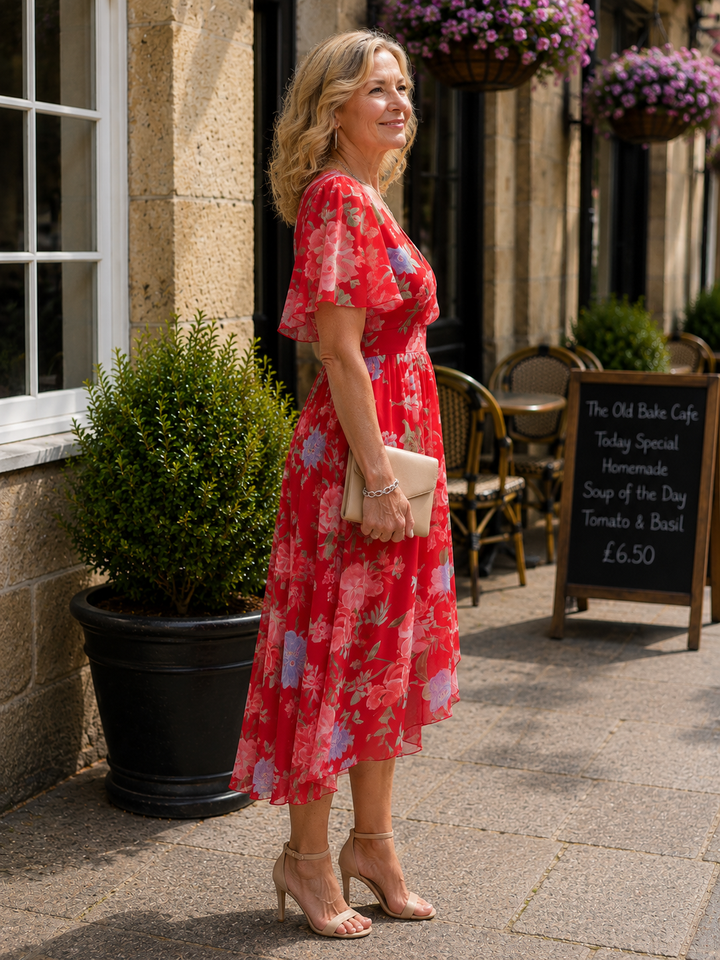 Flattering Floral Midi Dress