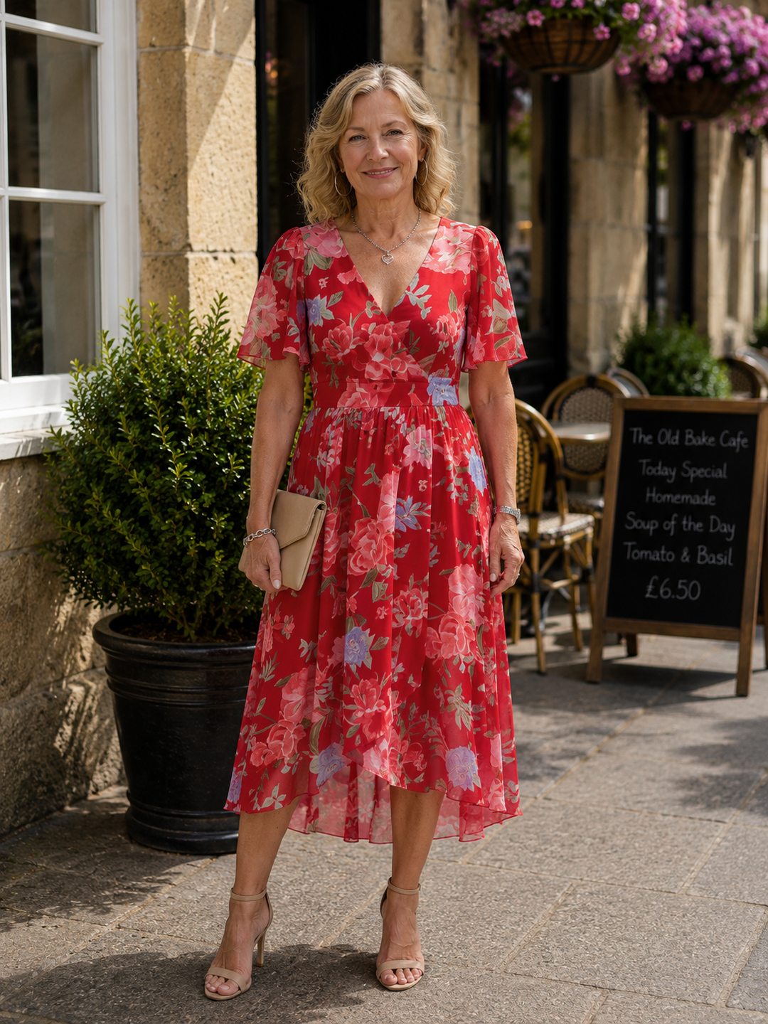 Flattering Floral Midi Dress
