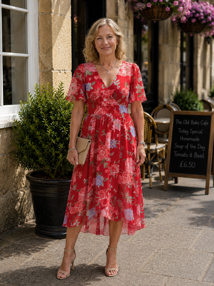 Flattering Floral Midi Dress