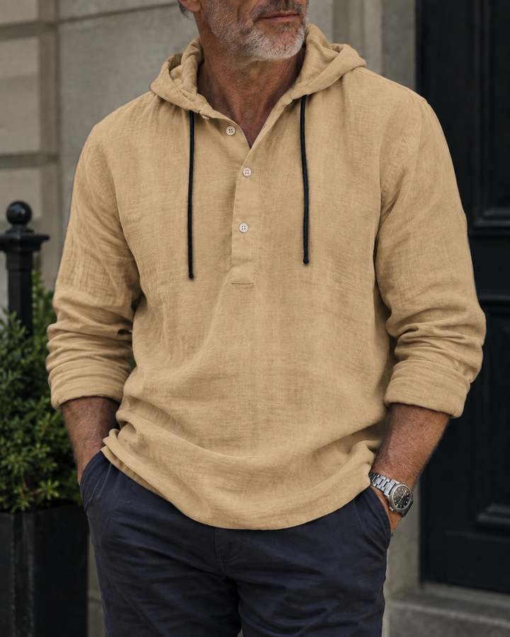 Classic Linen Hooded Shirt