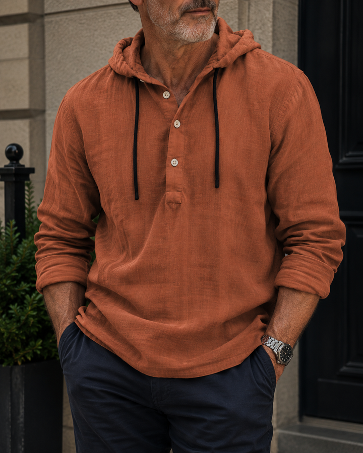 Classic Linen Hooded Shirt