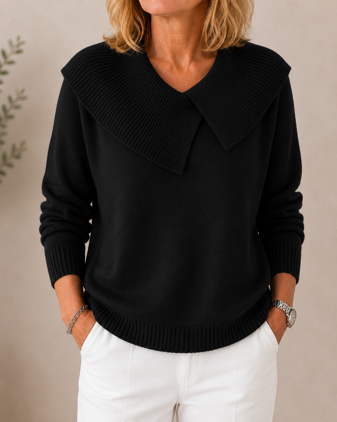 Soft Wide Collar Jumper
