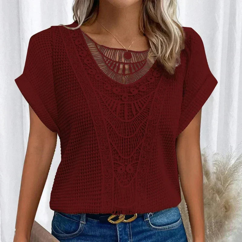 Elegant Lace Detail Blouse