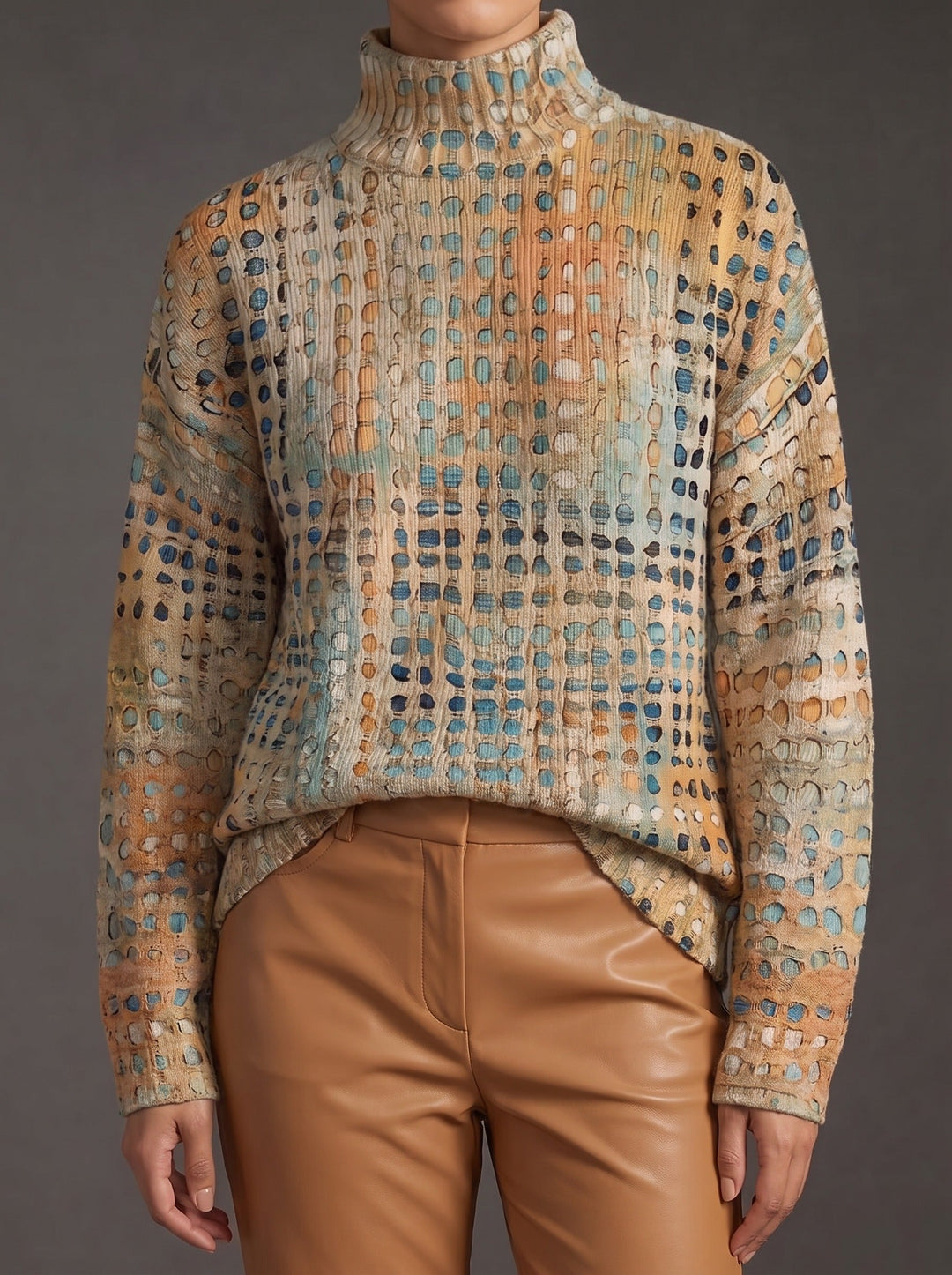 Autumn Grid Turtleneck