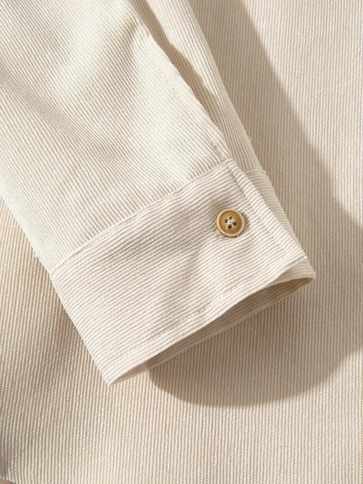 Casual Solid Corduroy Shirt