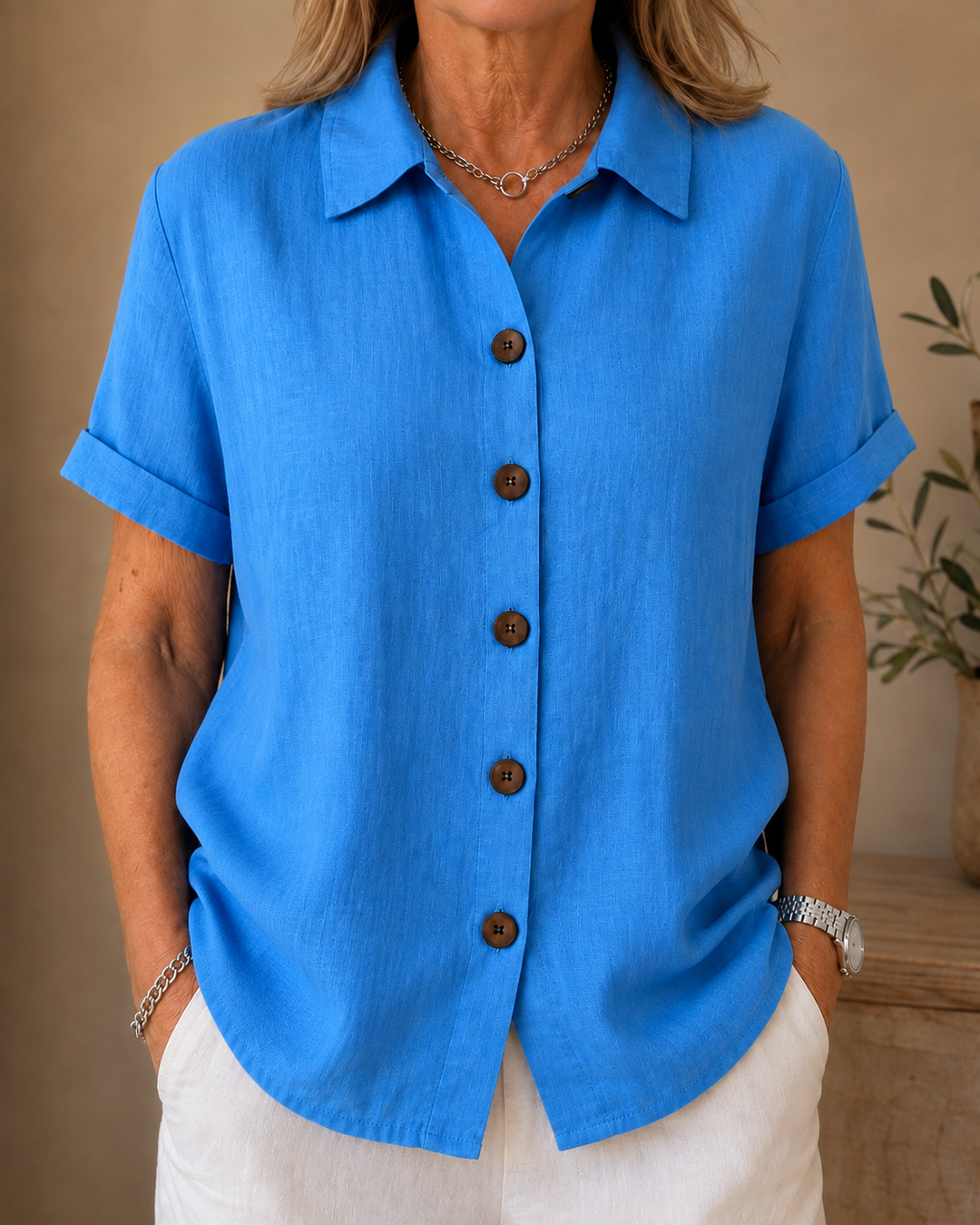 Elegant Button Front Blouse