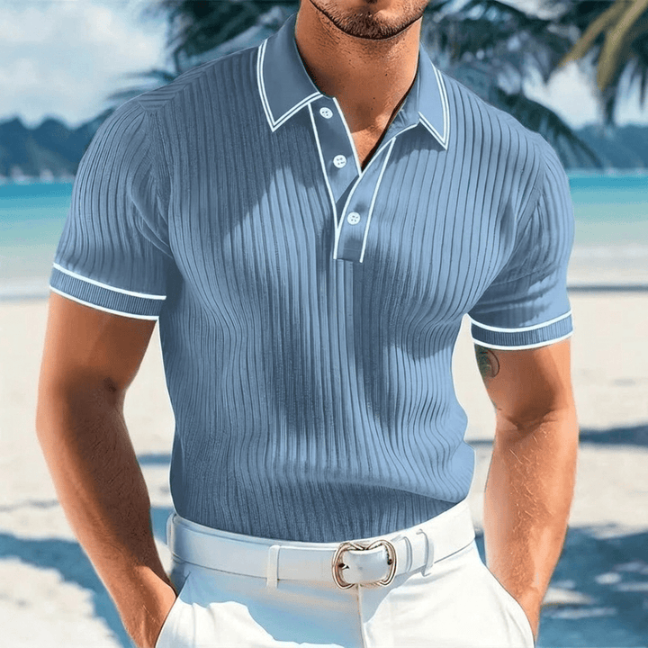 Ribbed Knit Polo