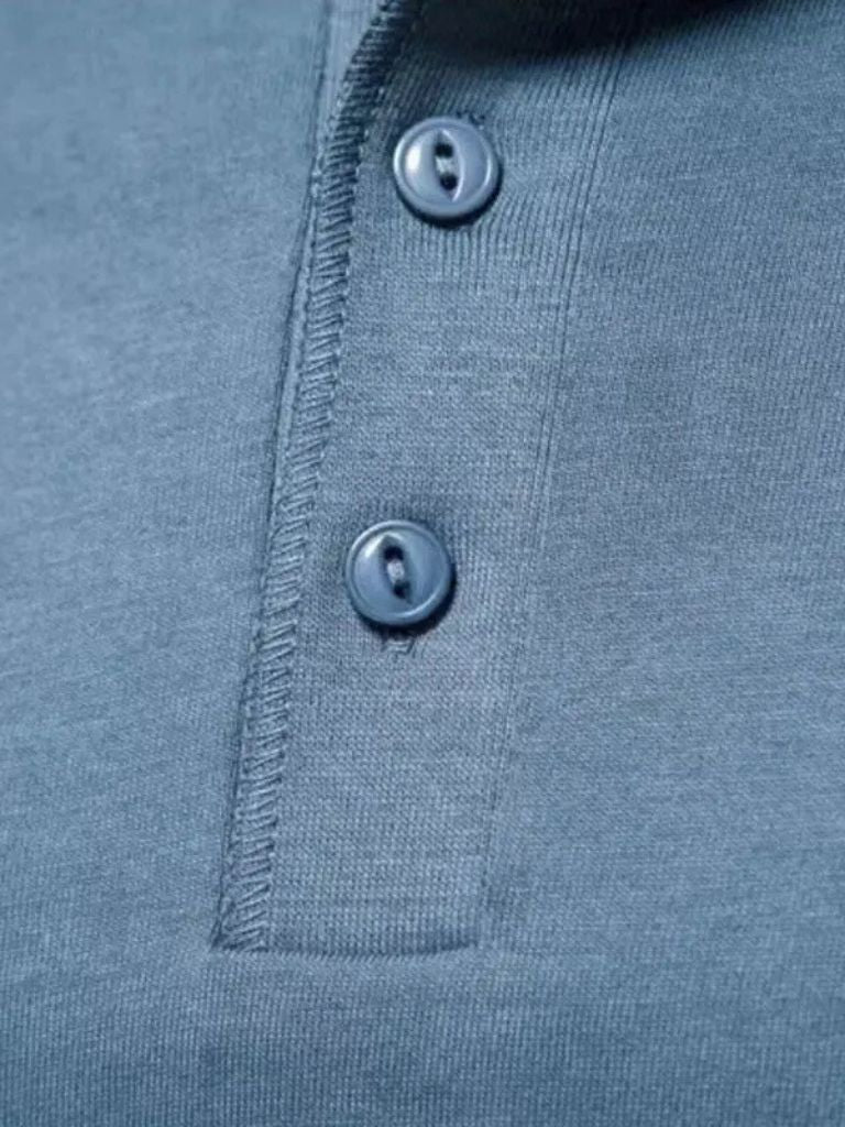 Minimalist Henley Neck Long Sleeve T-Shirt