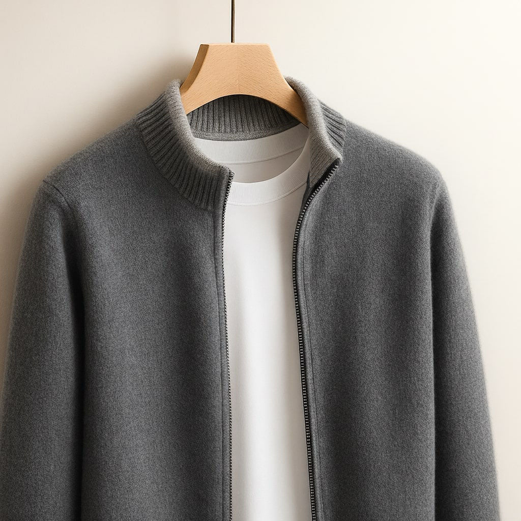 Cashmere Zip Cardigan