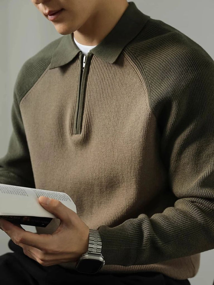 Raglan Quarter Zip Sweater