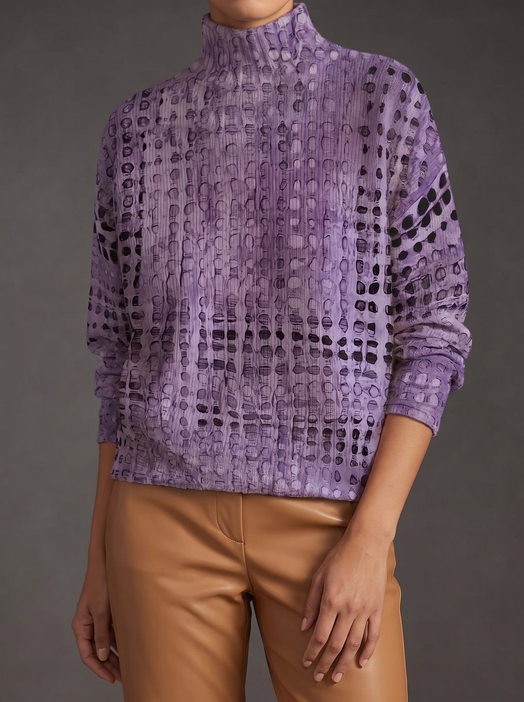 Lavender Lattice Turtleneck